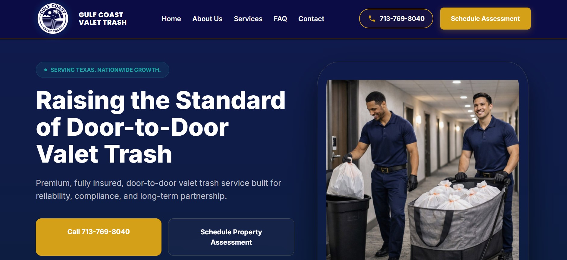 Gulf Coast Valet Trash Website Screenshot