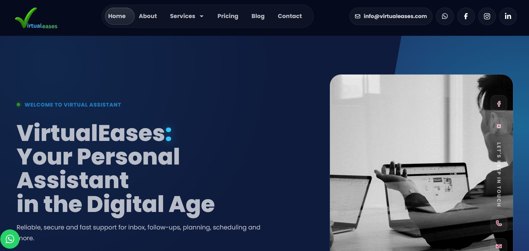 Virtual Eases Website Screenshot